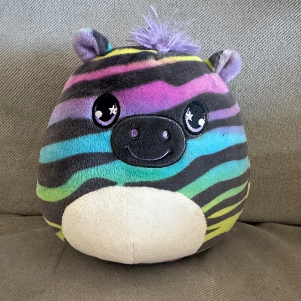 Safiya 5” Colorful Plush Zebra Toy